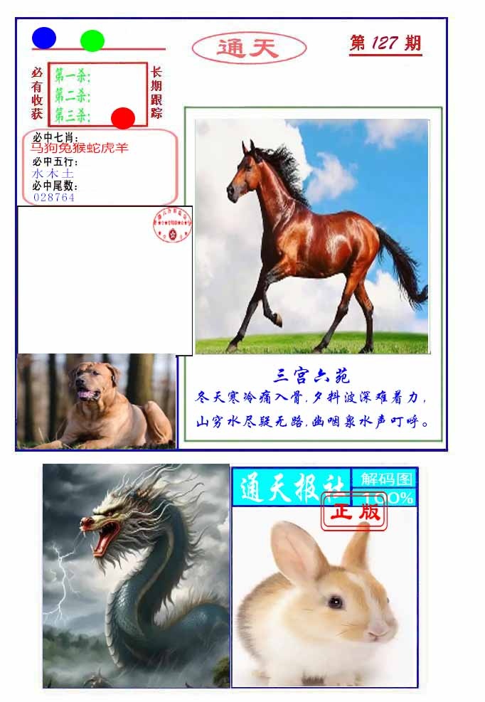 六合彩127期通天杀波图2