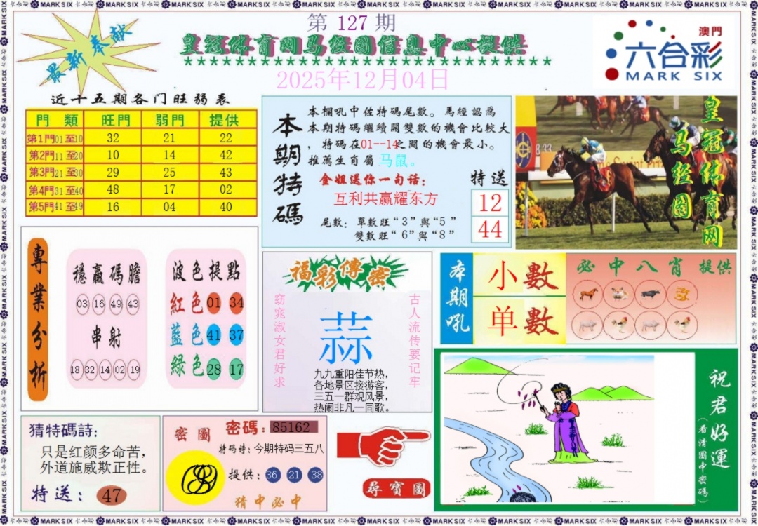 六合彩127期皇冠体育网马经图记录