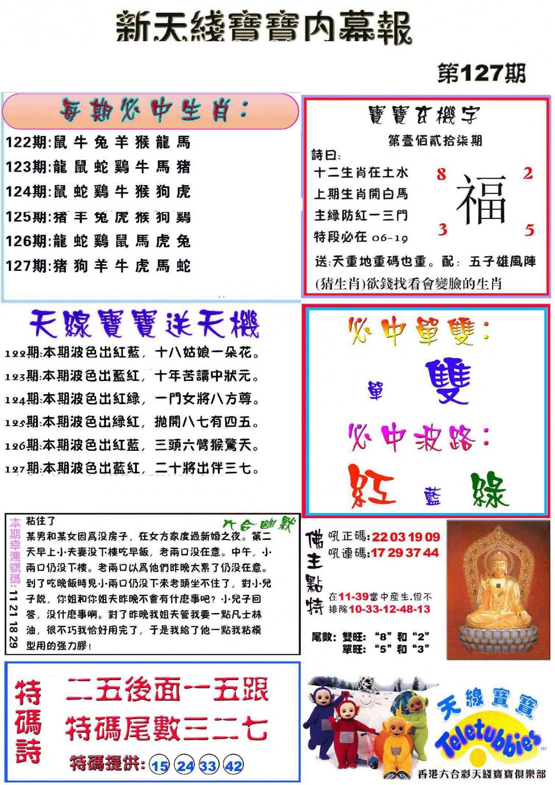 六合彩127期新天线宝宝(彩)