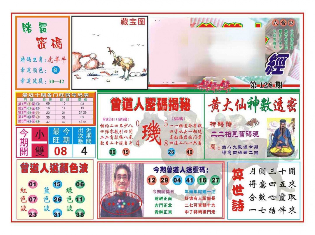 六合彩128期赢钱一经(新图)