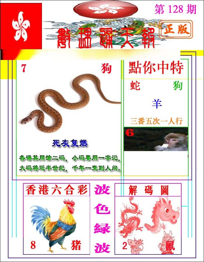 六合彩128期数理通天