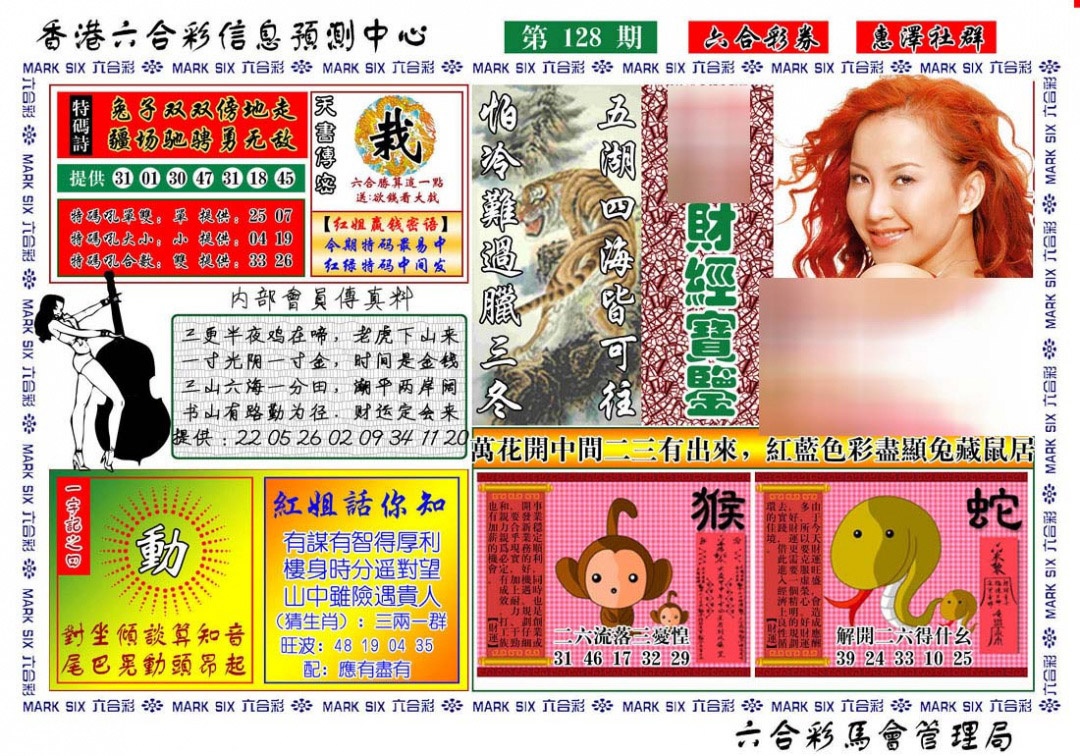六合彩128期红姐财经宝鉴