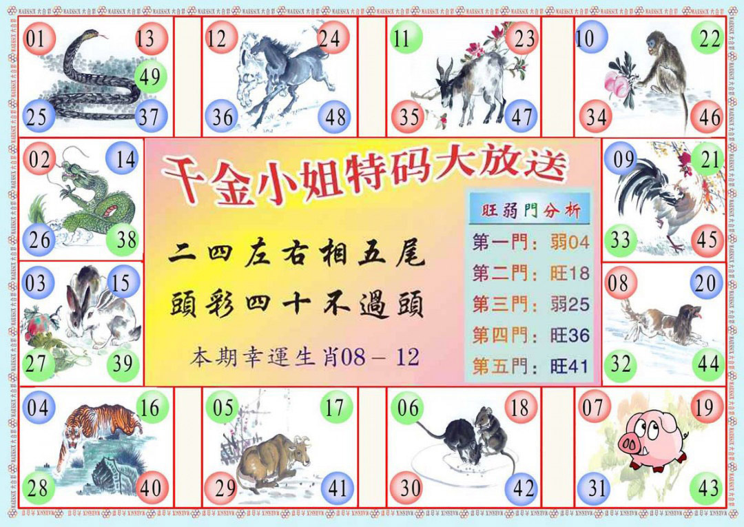 六合彩128期(新版)千金小姐B