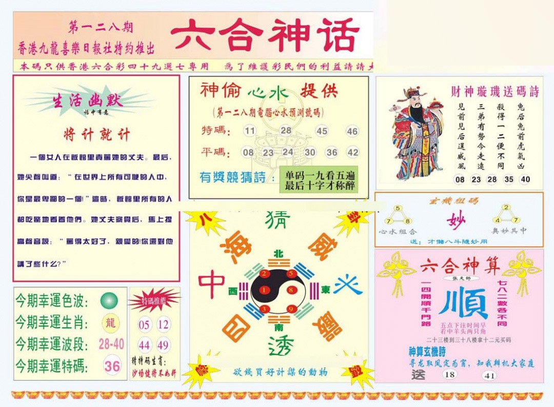 六合彩128期六合神话