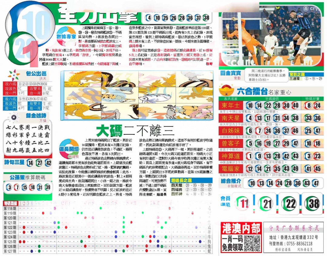 六合彩128期香港商报B