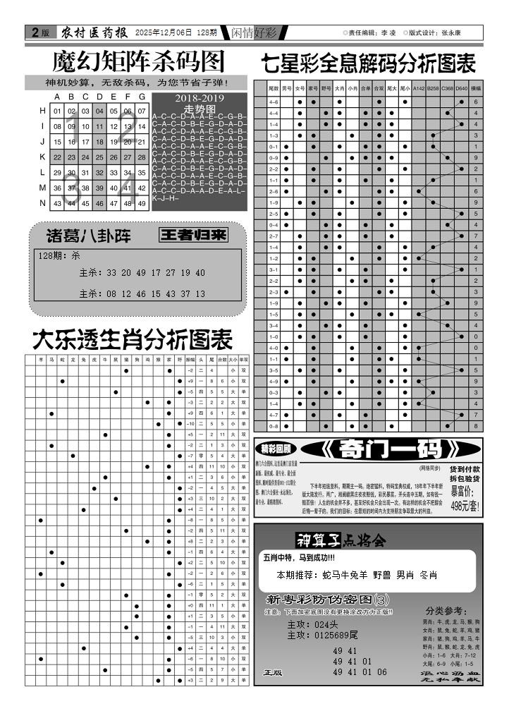 六合彩128期新粤彩(闲情好彩E)