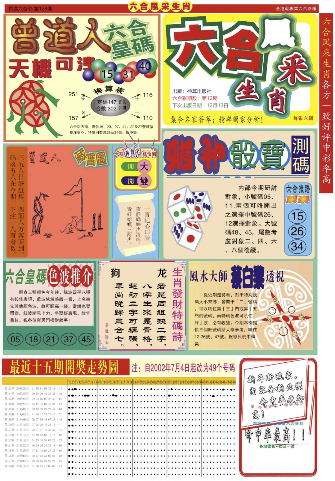 六合彩129期六合风采A