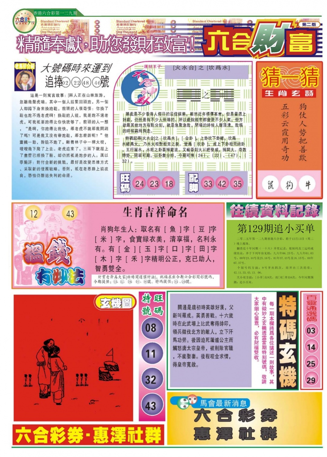 六合彩129期六合财富B