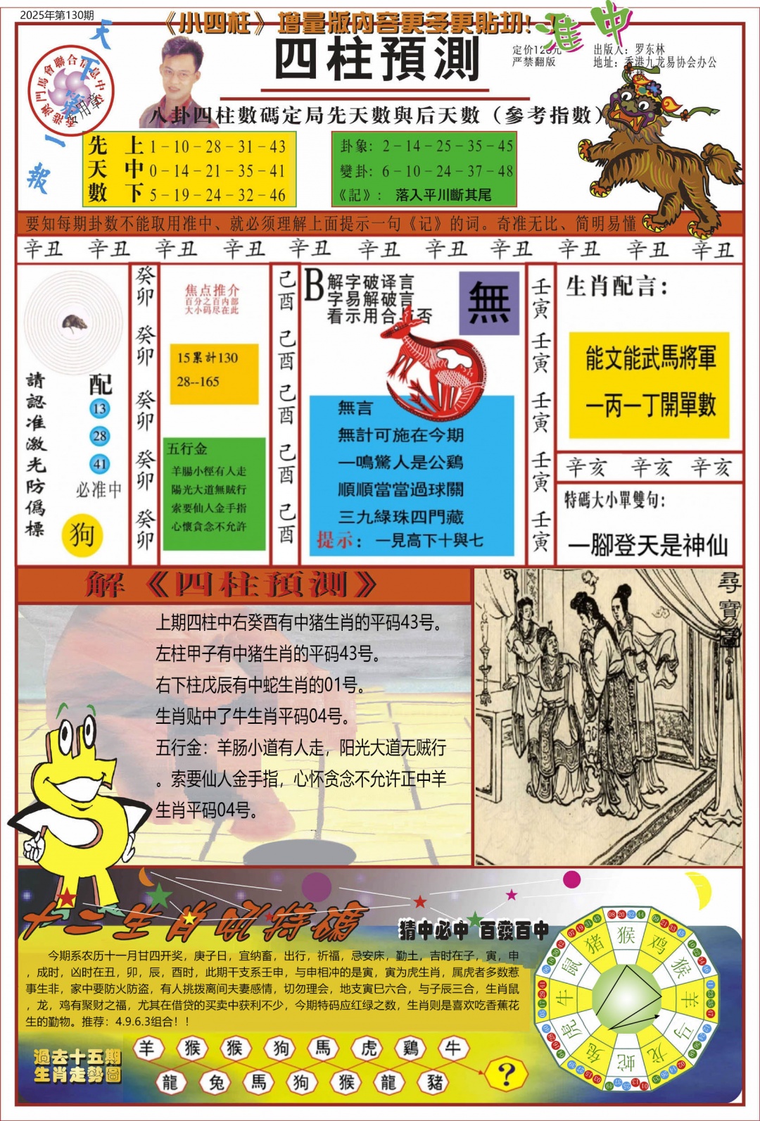 六合彩129期中四柱预测A