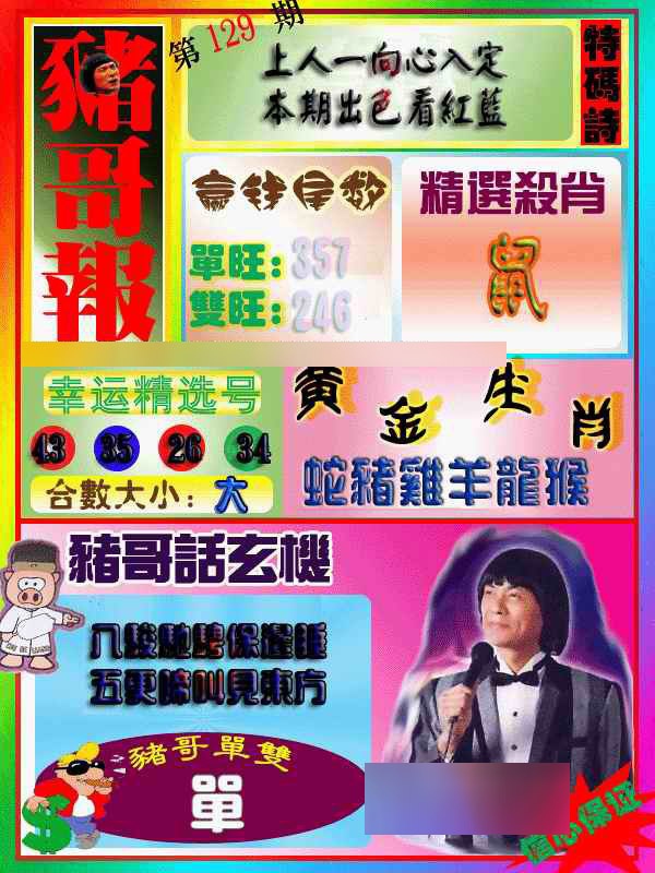 六合彩129期猪哥报