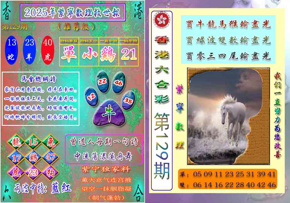 六合彩129期数理救世报