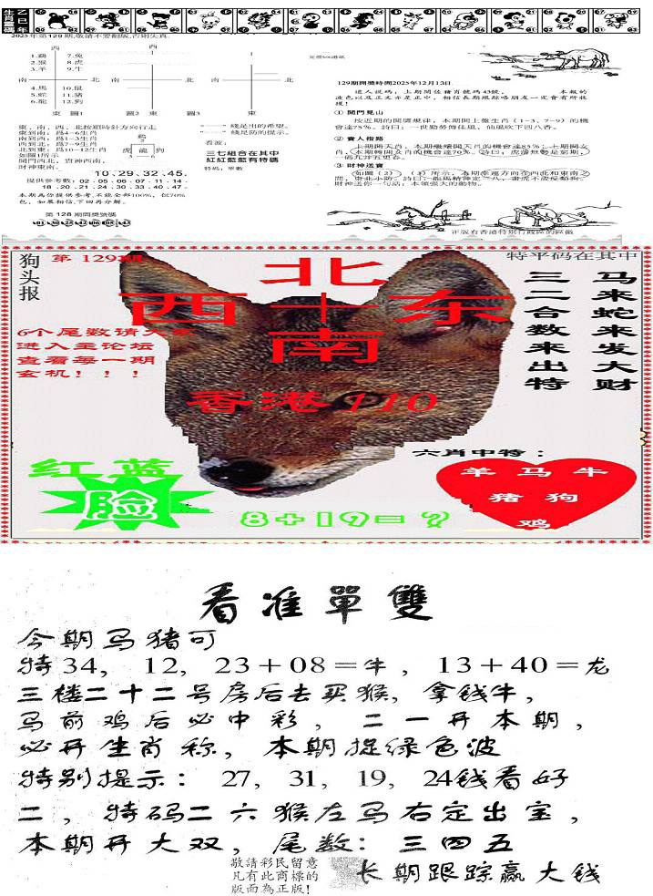 六合彩129期特码内幕B