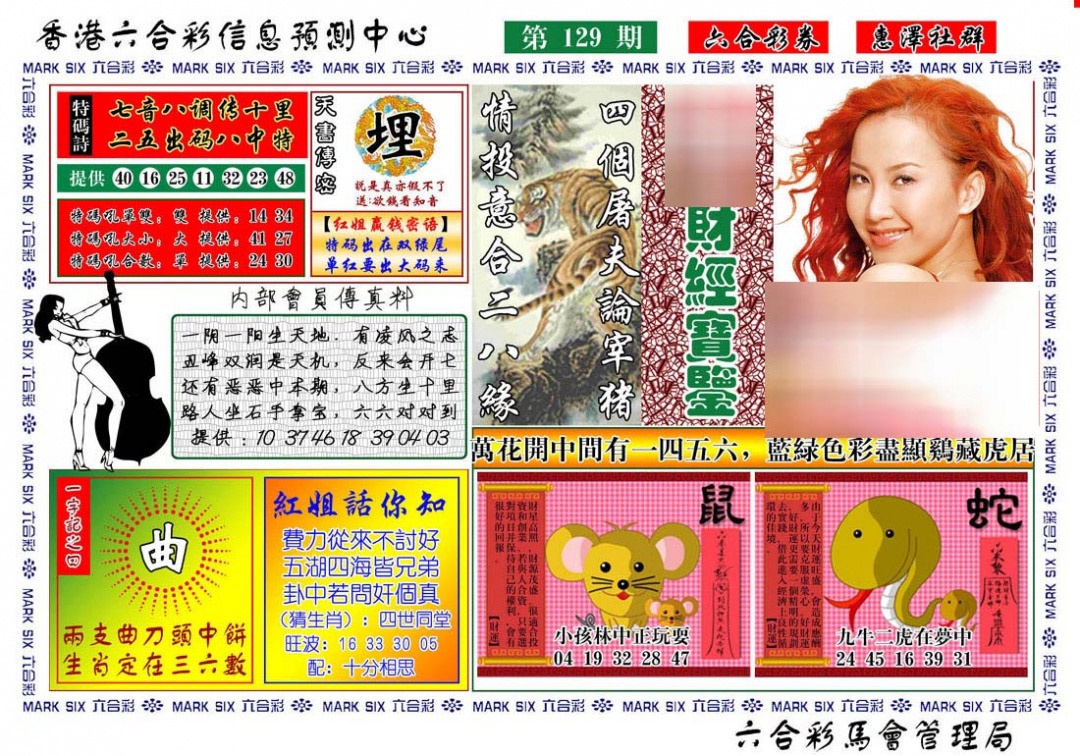 六合彩129期红姐财经宝鉴