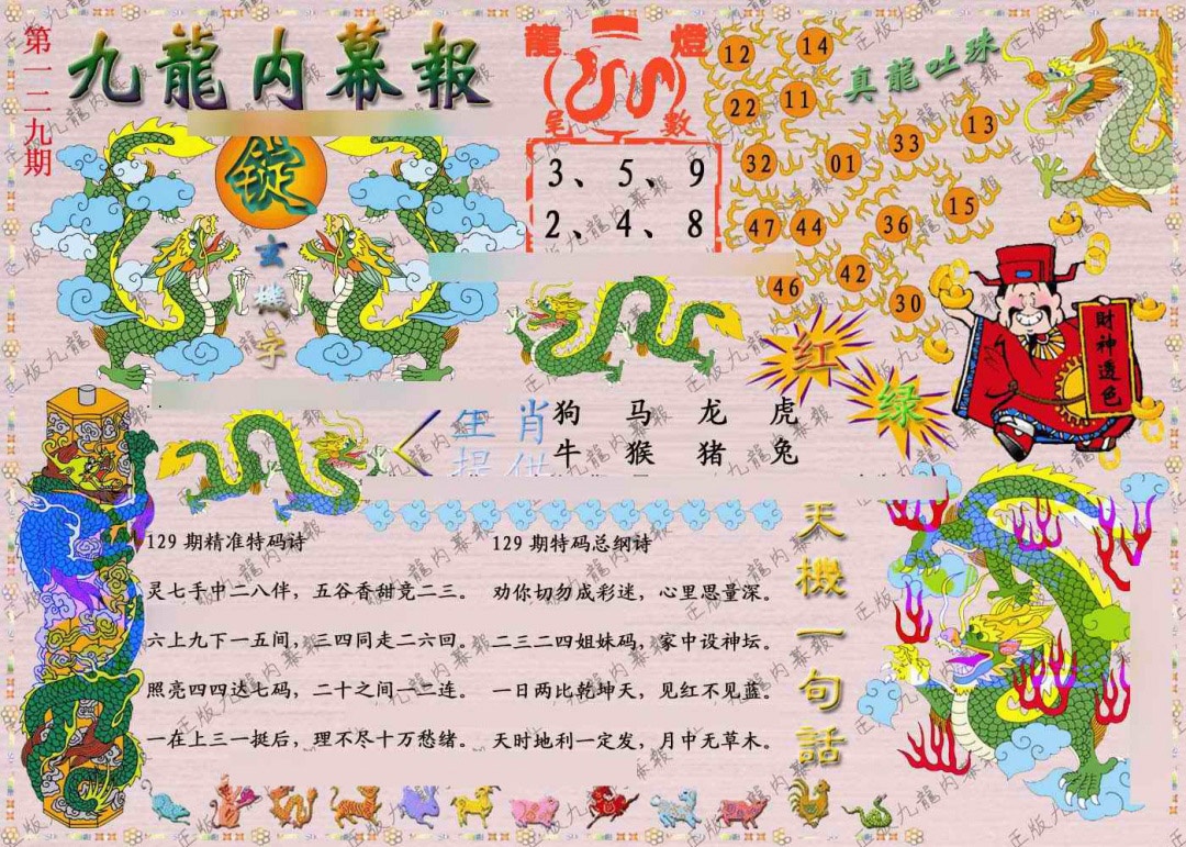 六合彩129期正版九龙内幕报