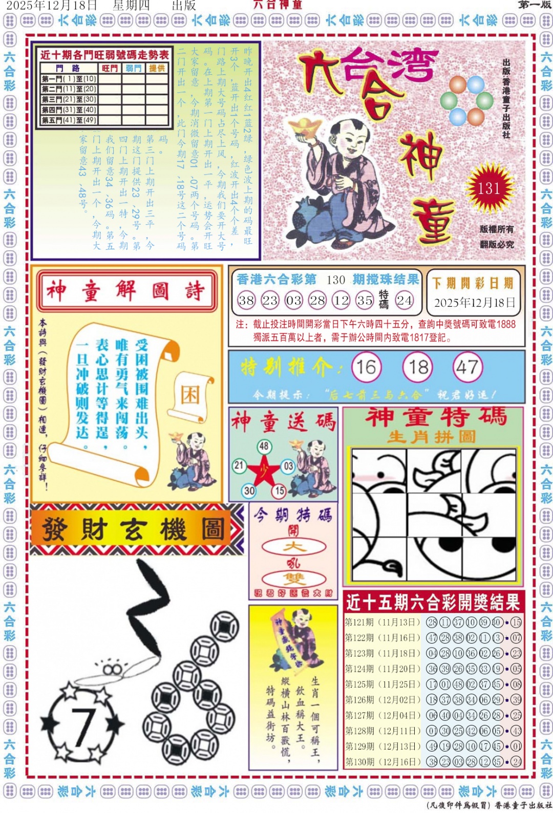 六合彩131期六合神童A