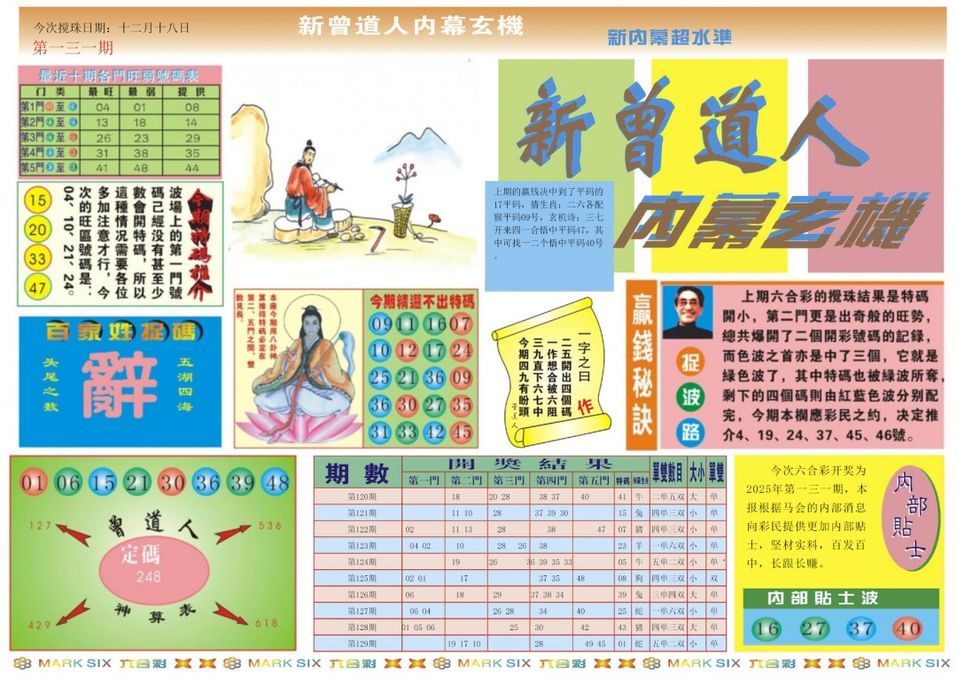 六合彩131期新曾道人内幕A