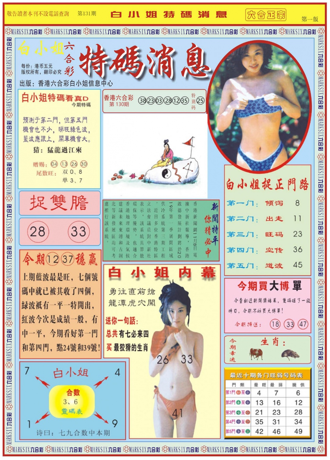 六合彩131期白小姐特码消息A