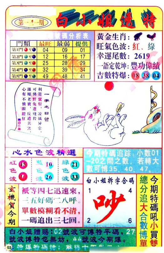 六合彩131期白小姐透特