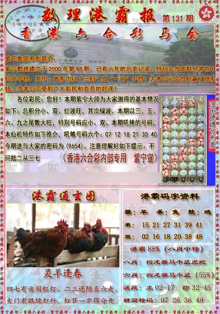 六合彩131期港霸报