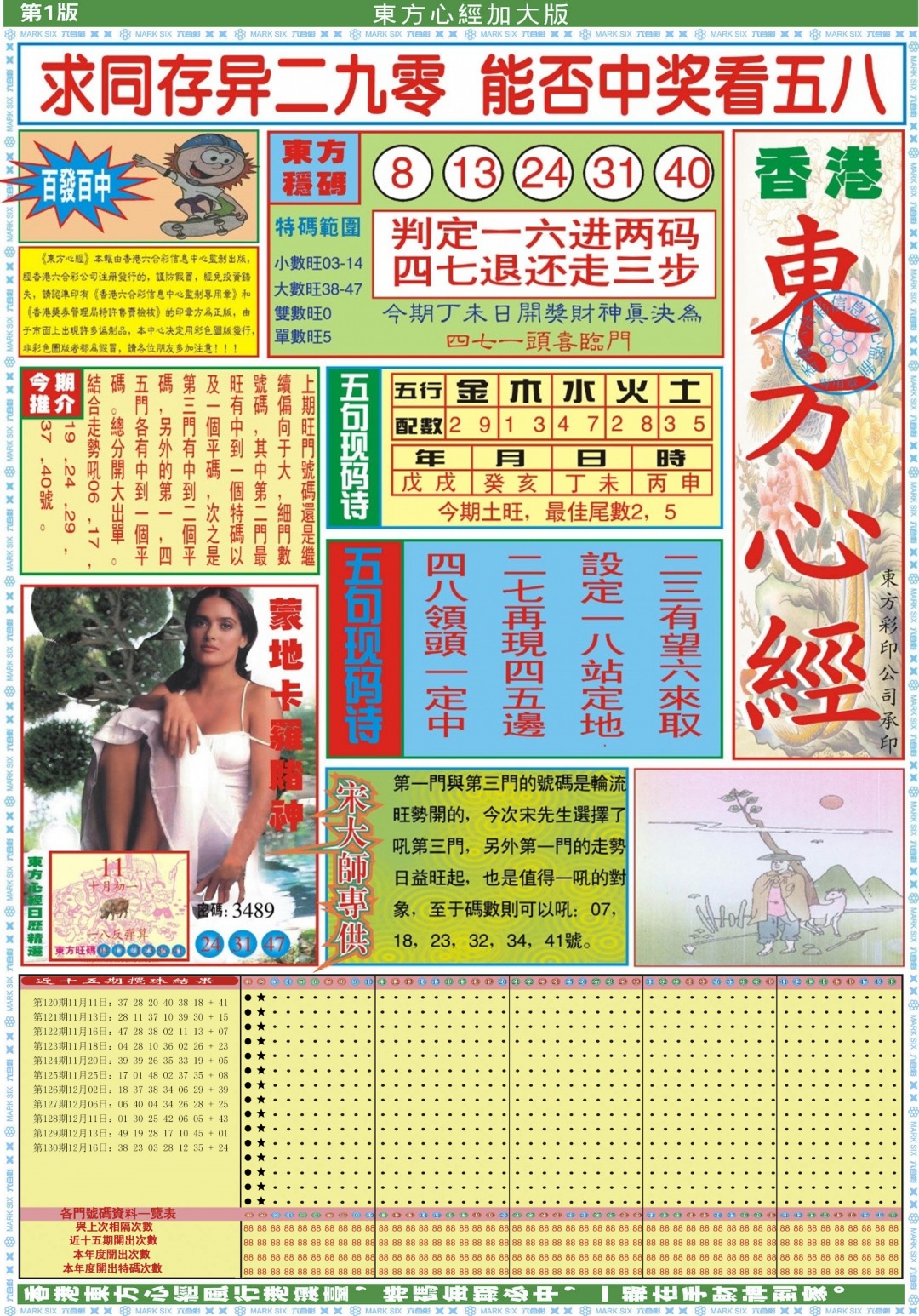 六合彩131期东方心经A加大版