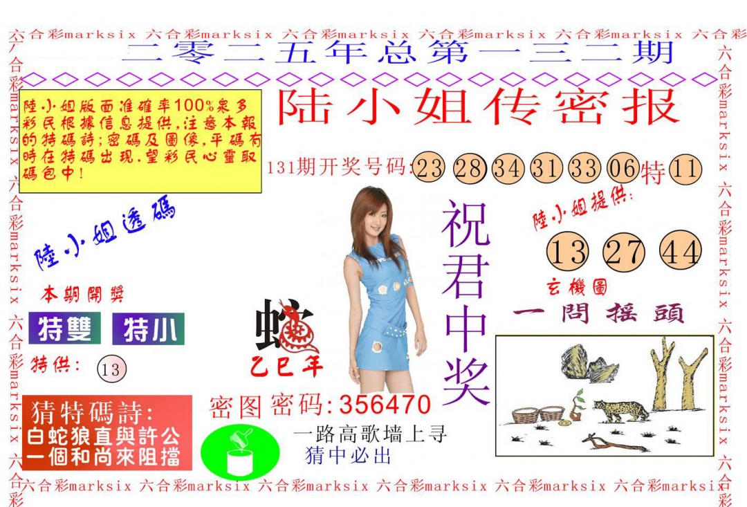 六合彩132期陆小姐传密A