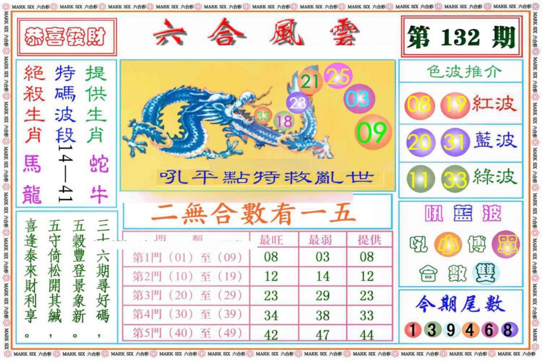 六合彩132期六合风云《另版》