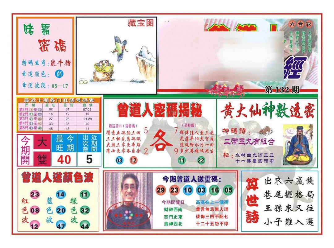 六合彩132期赢钱一经(新图)