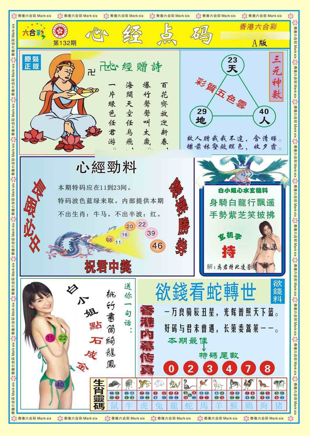 六合彩132期心经点码a（新图）