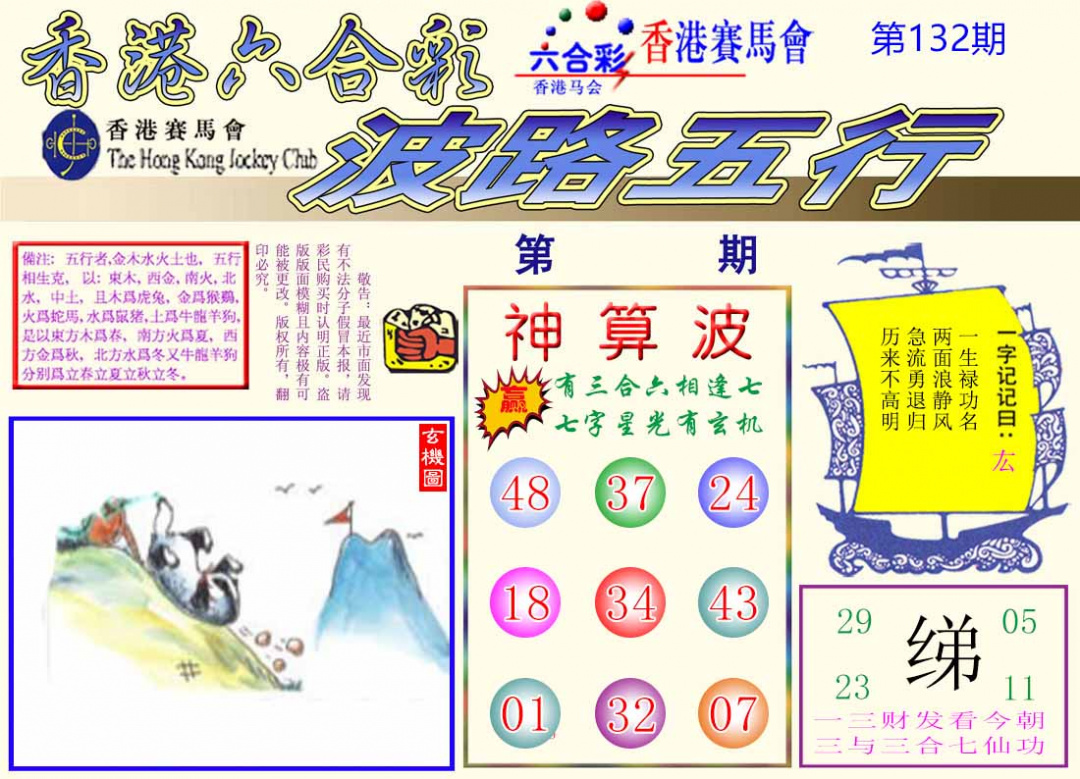 六合彩132期波路五行