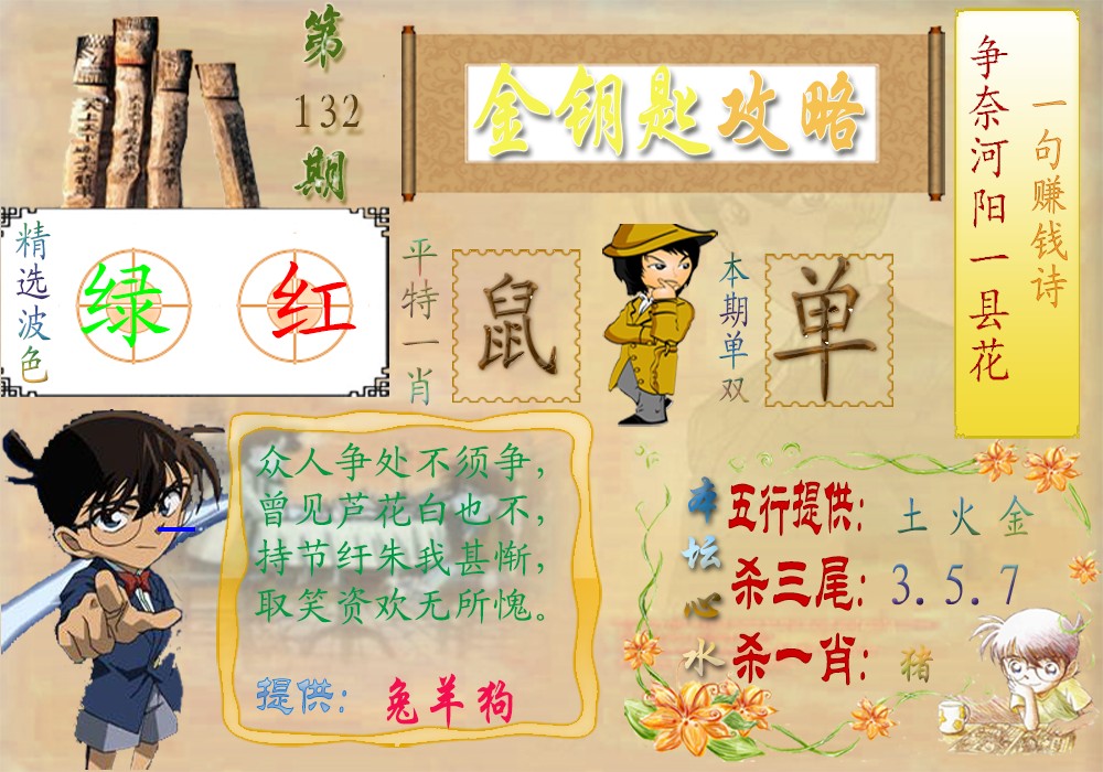 六合彩132期金钥匙攻略