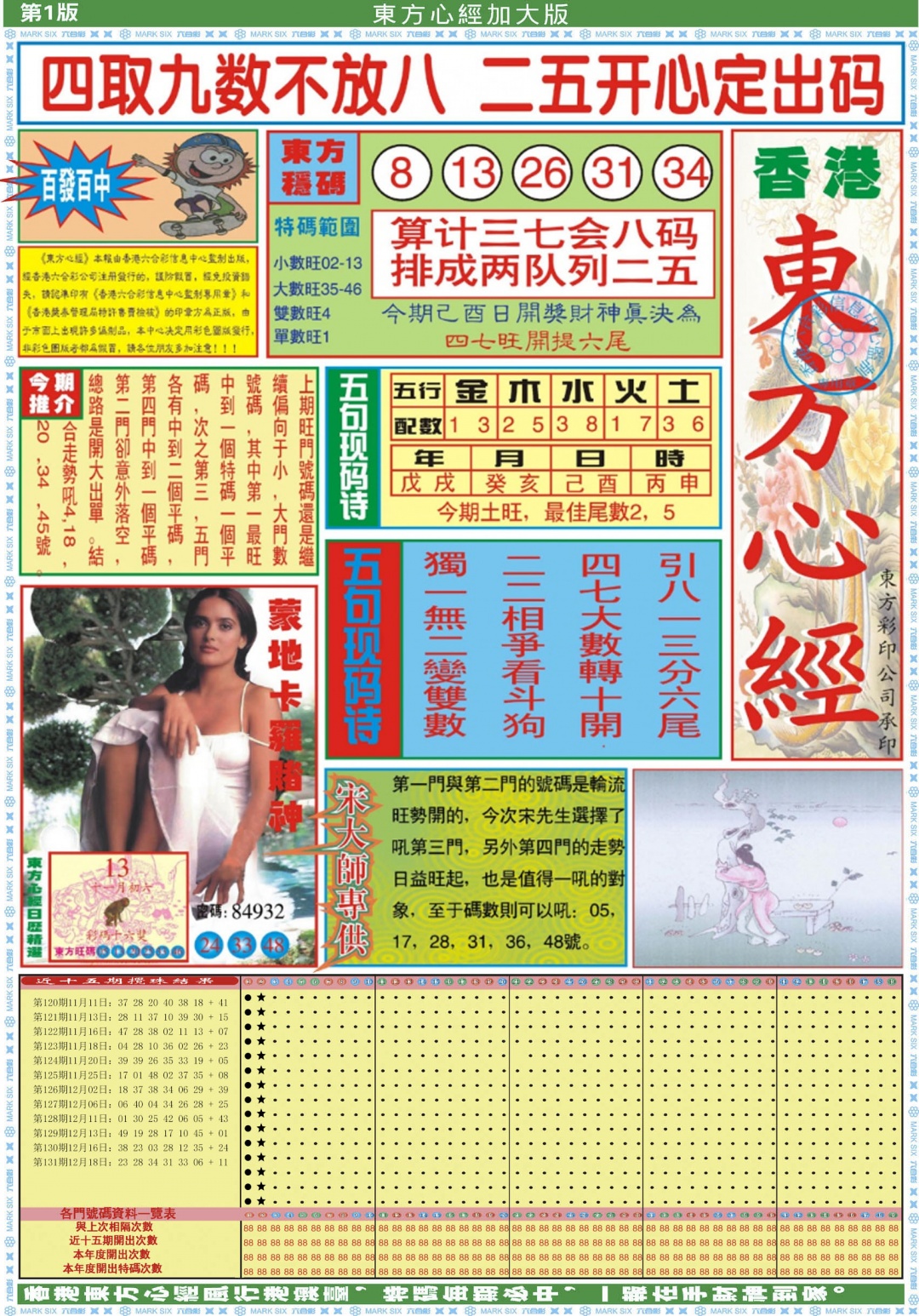 六合彩132期东方心经A加大版