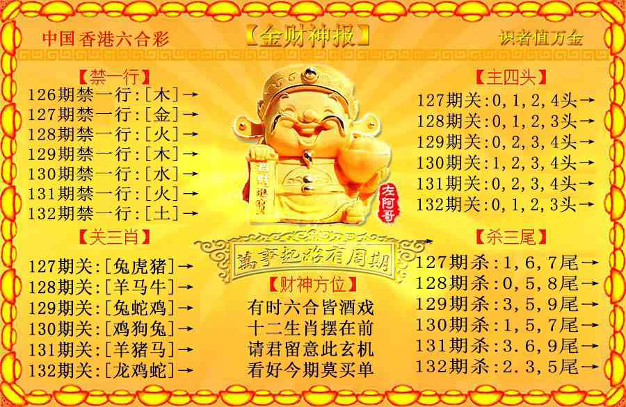 六合彩132期金财神