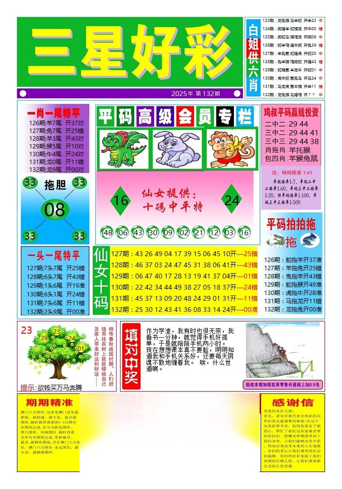 六合彩132期三星好彩4