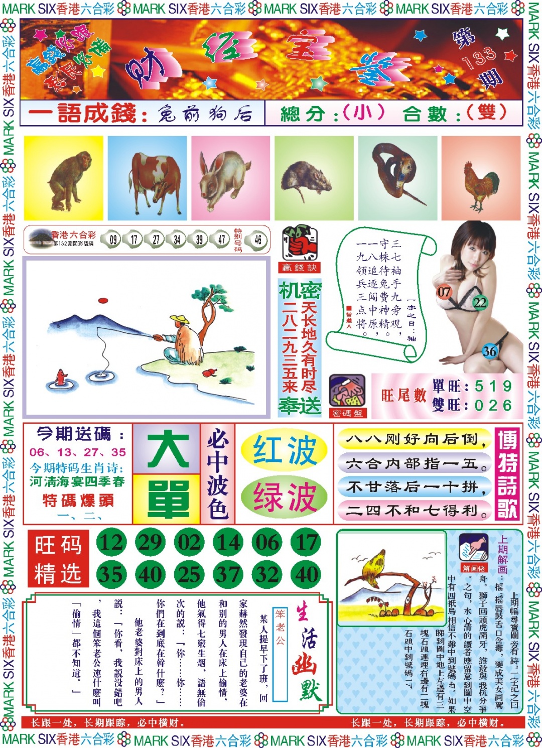 六合彩133期118财经宝鉴(新图)