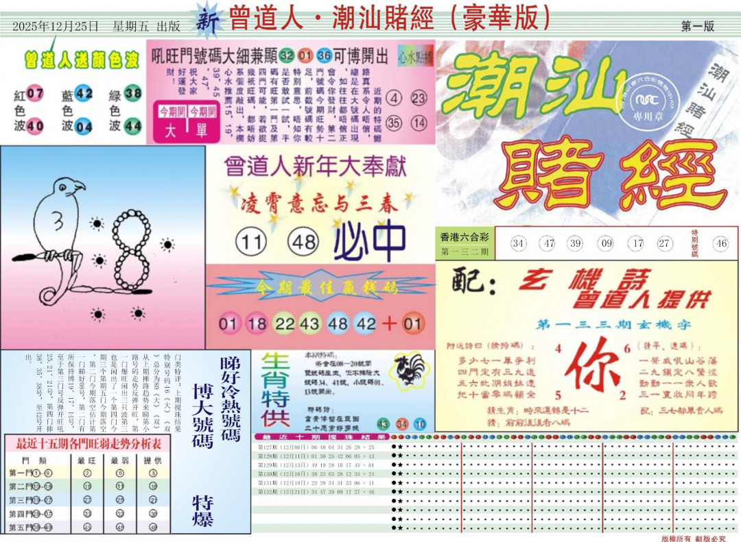 六合彩133期中版潮汕A