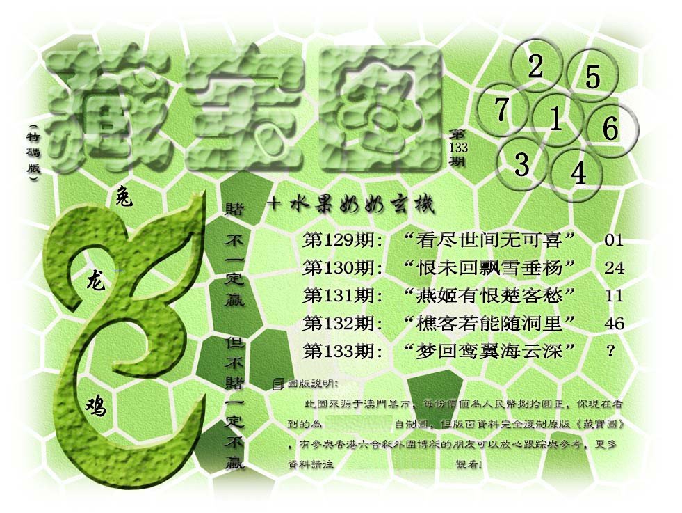 六合彩133期藏宝图(正版)