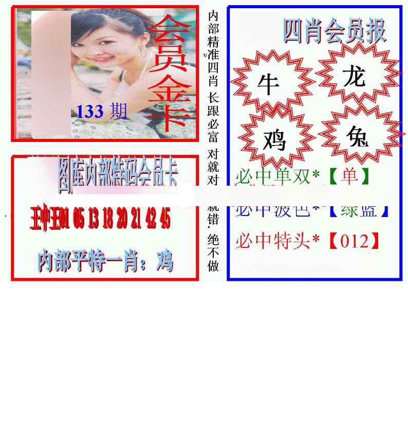六合彩133期马经四肖会员报(新图)