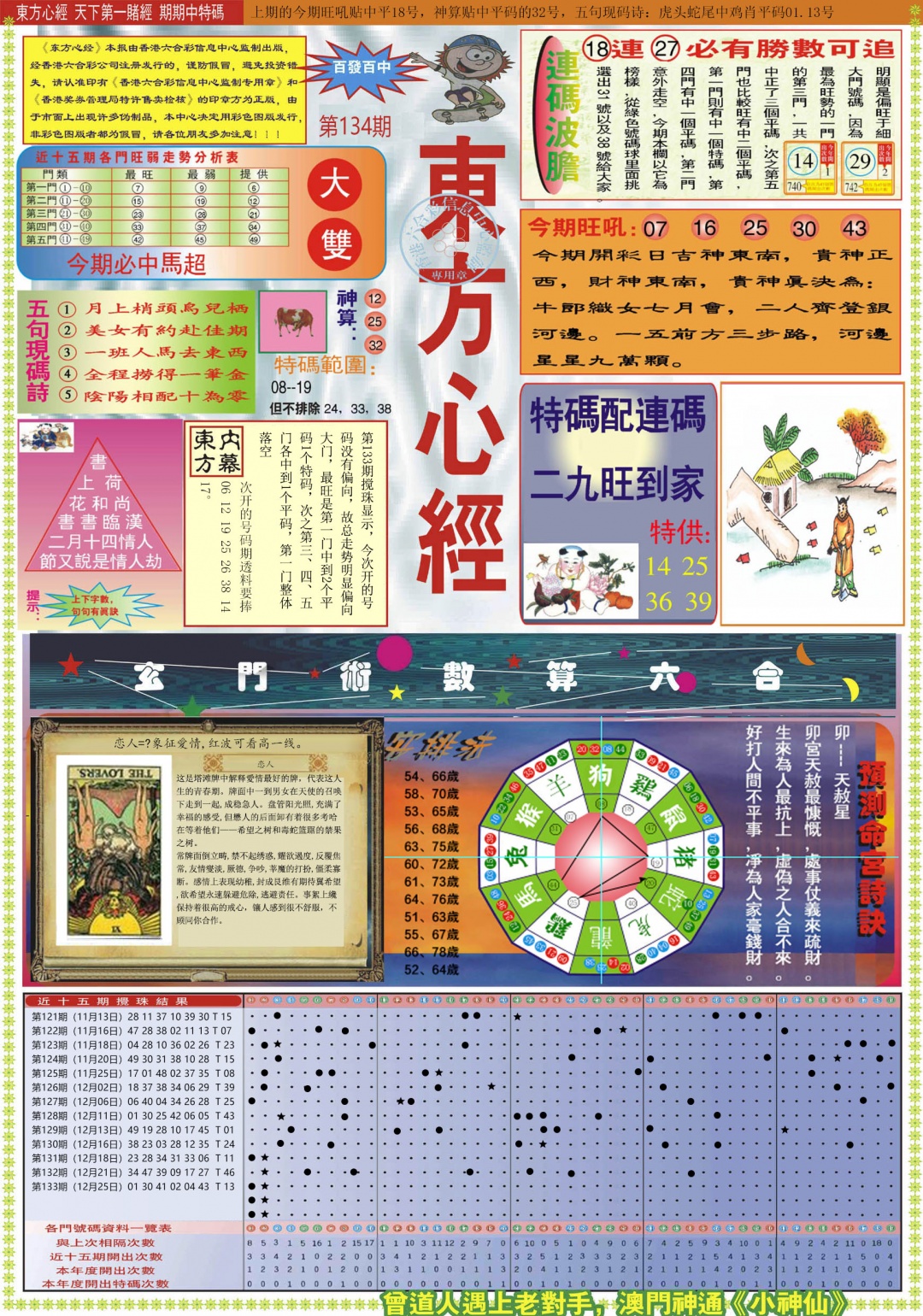 六合彩134期东方心经A