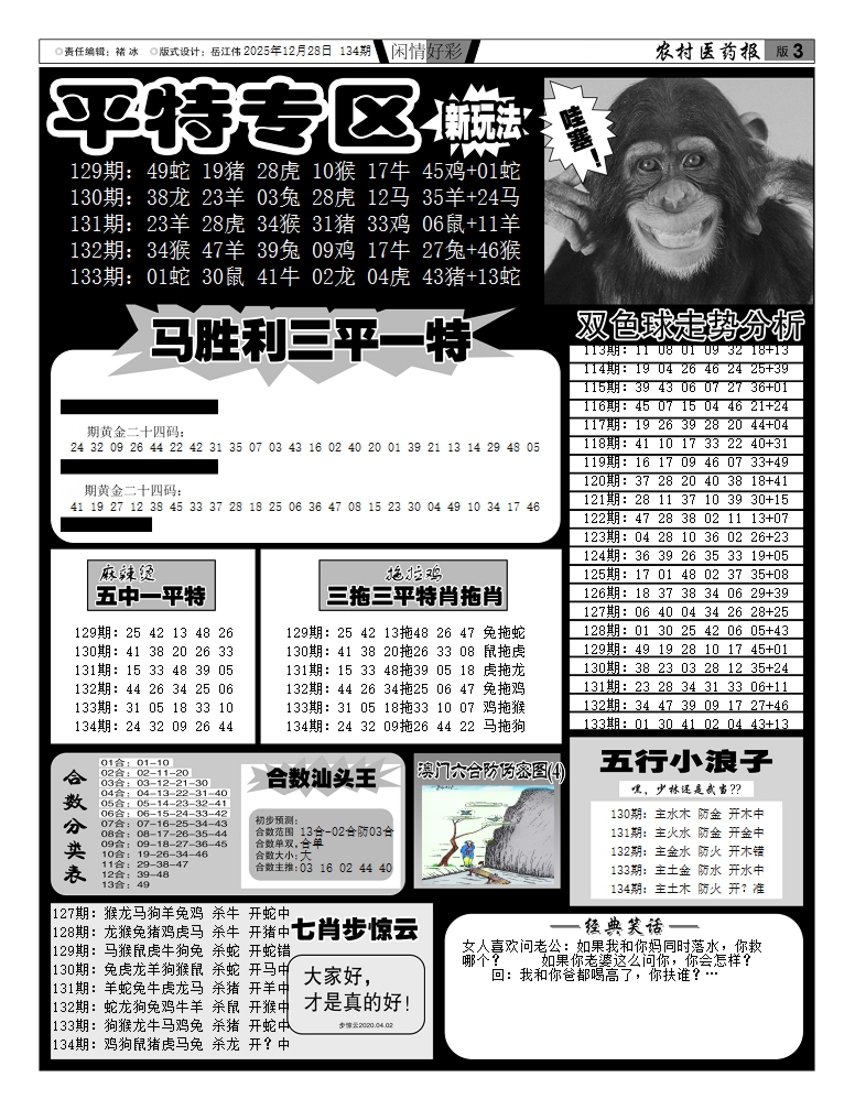 六合彩134期新粤彩(闲情好彩F)