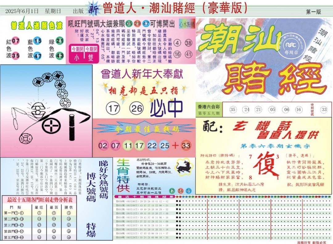 六合彩060期中版潮汕A