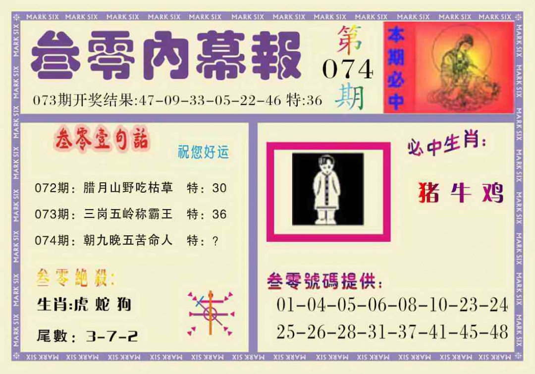 六合彩074期叁零内幕报