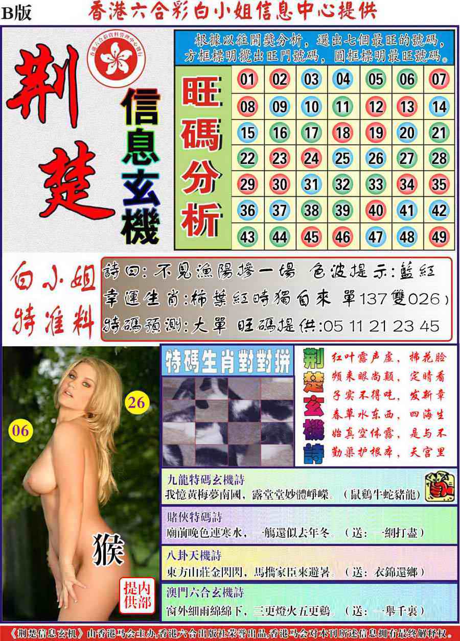 六合彩074期荆楚信息玄机B