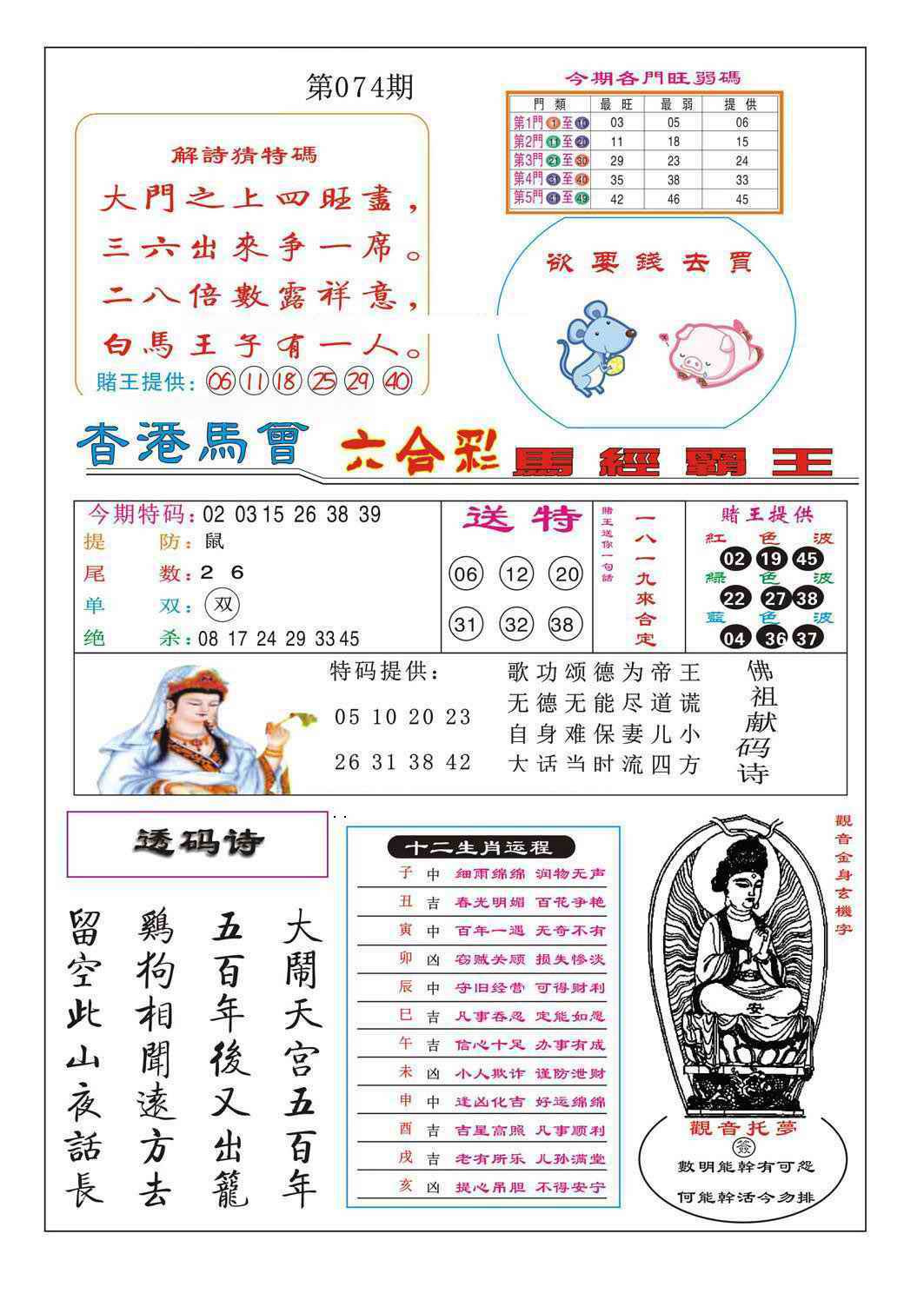 六合彩074期马经霸王