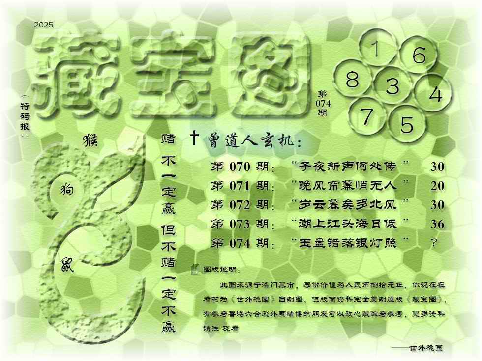 六合彩074期藏宝图