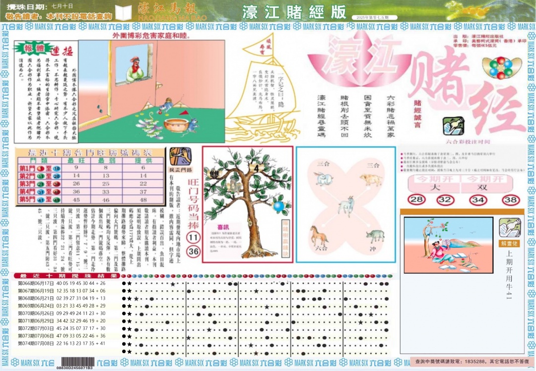 六合彩075期濠江赌经A