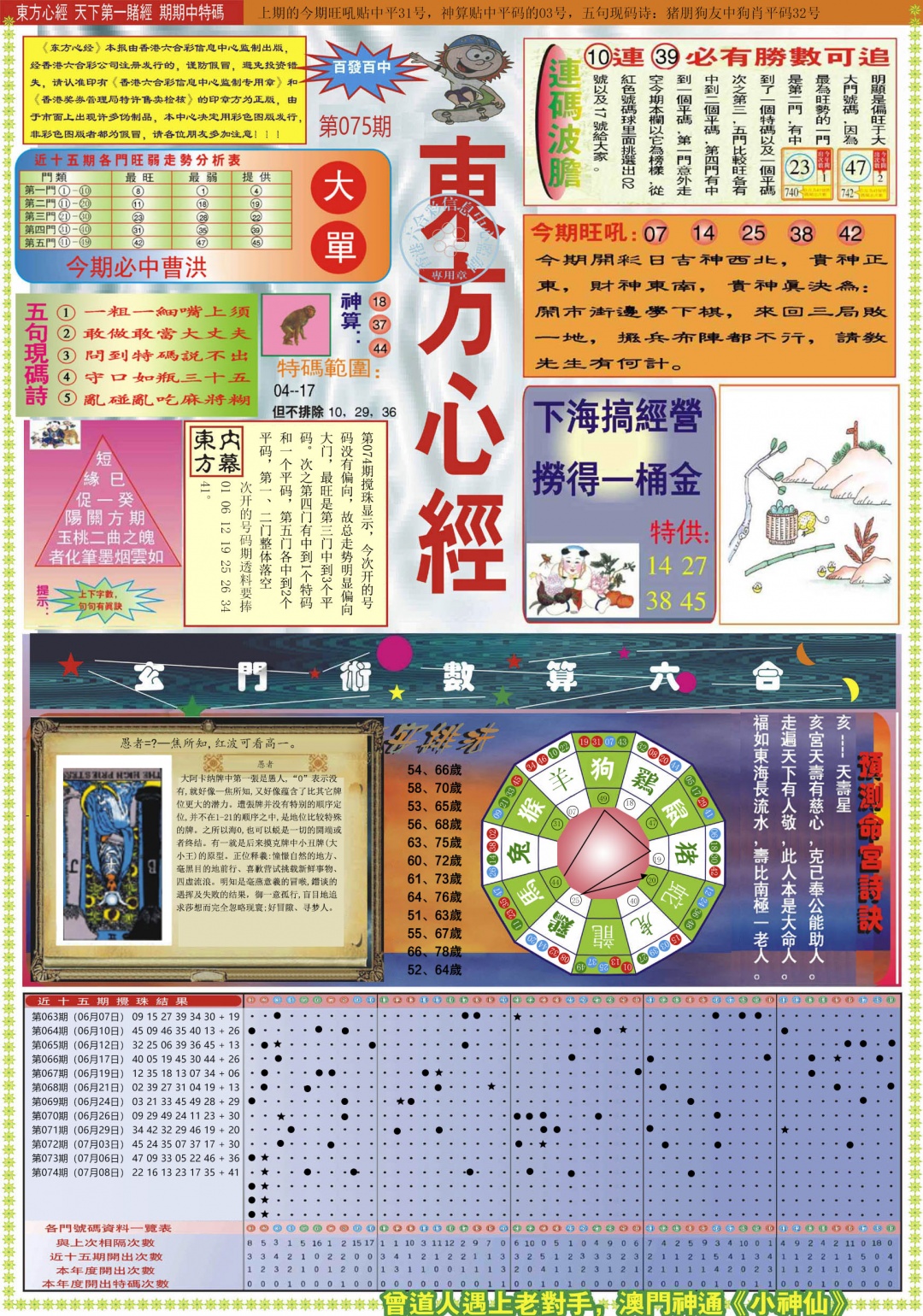 六合彩075期东方心经A