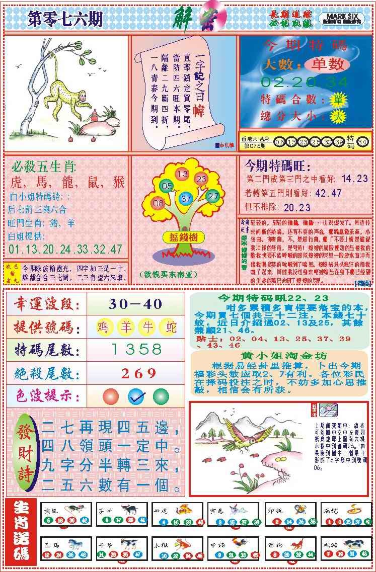 六合彩076期118解密(新图)