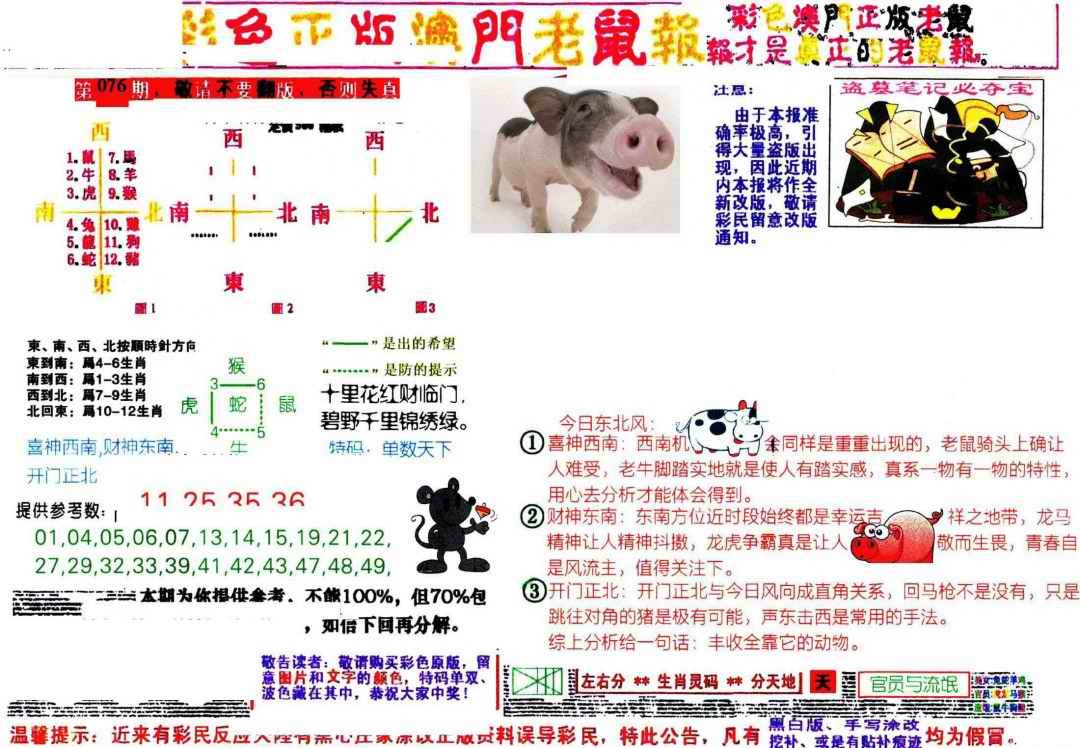 六合彩076期彩色正版澳门老鼠报