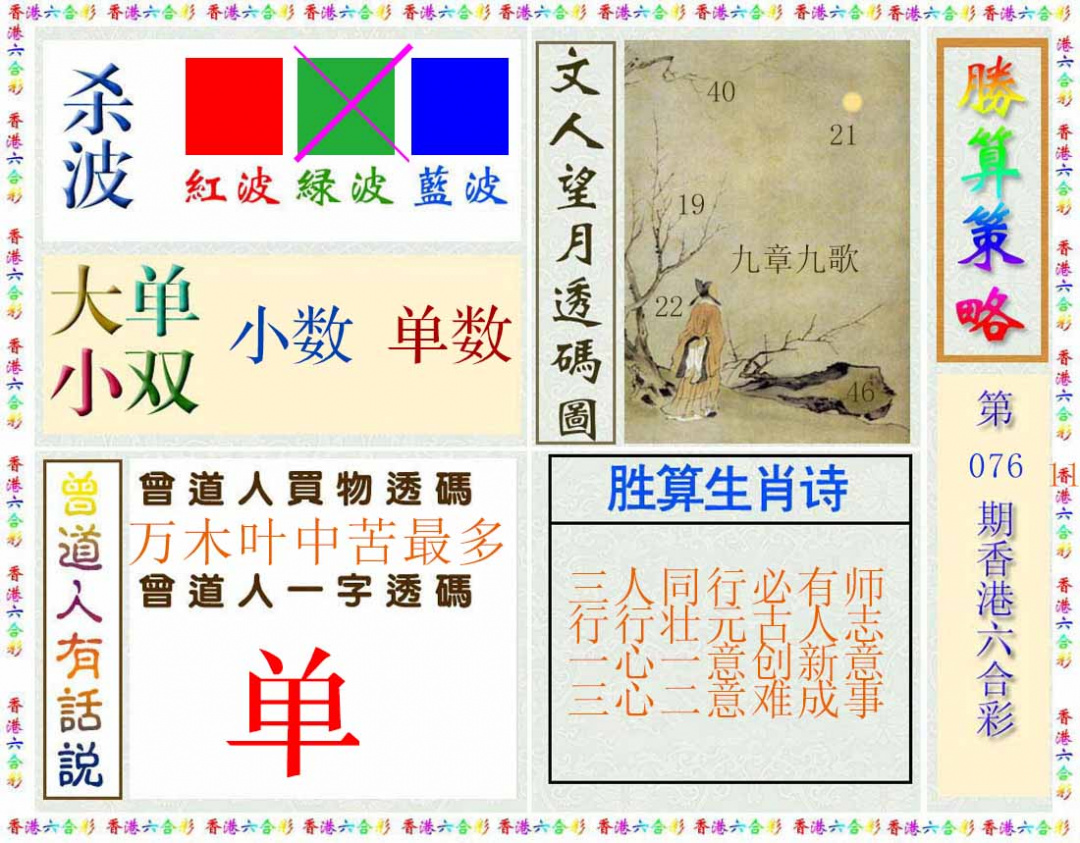 六合彩076期胜算策略(彩)