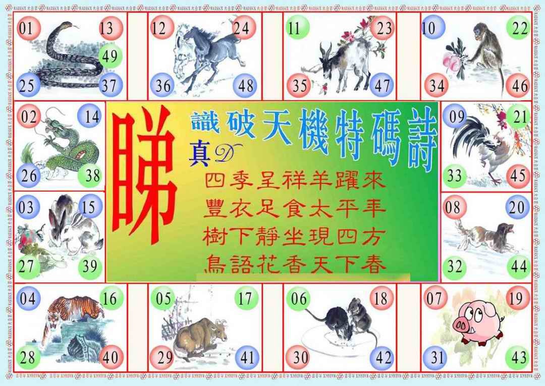 六合彩076期识破天机B版
